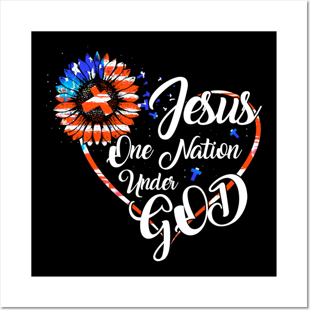 Jesus One Nation Under God Wall Art by Nifty T Shirts